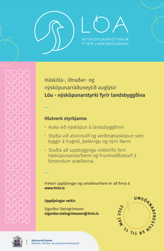Lóa nýsköpunarstyrkir - opið fyrir umsóknir