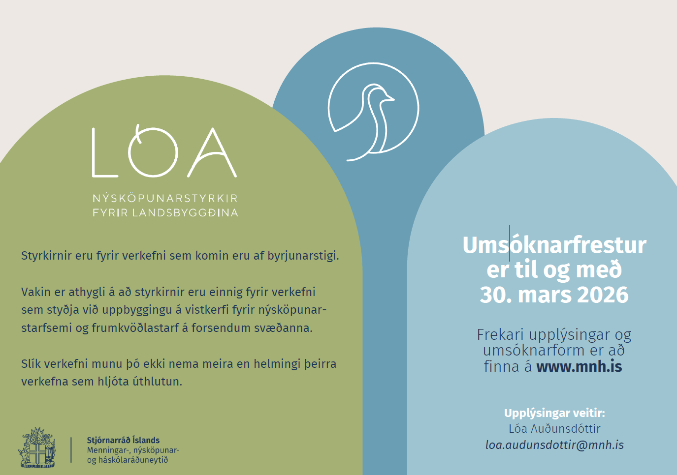 Opið fyrir umsóknir um Lóu – 100 milljóna króna nýsköpunarstyrkir fyrir landsbyggðina