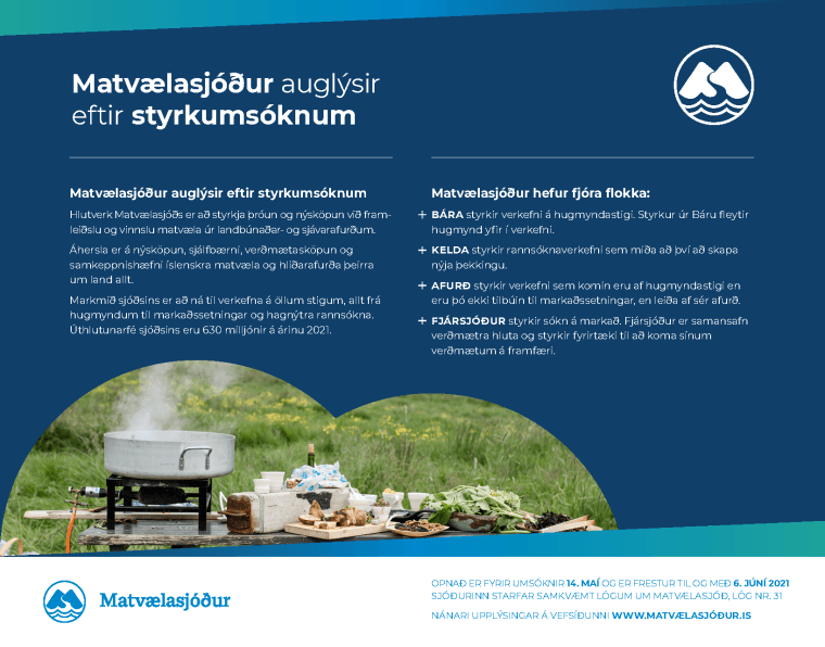 Matvælasjóður auglýsir eftir styrkumsóknum