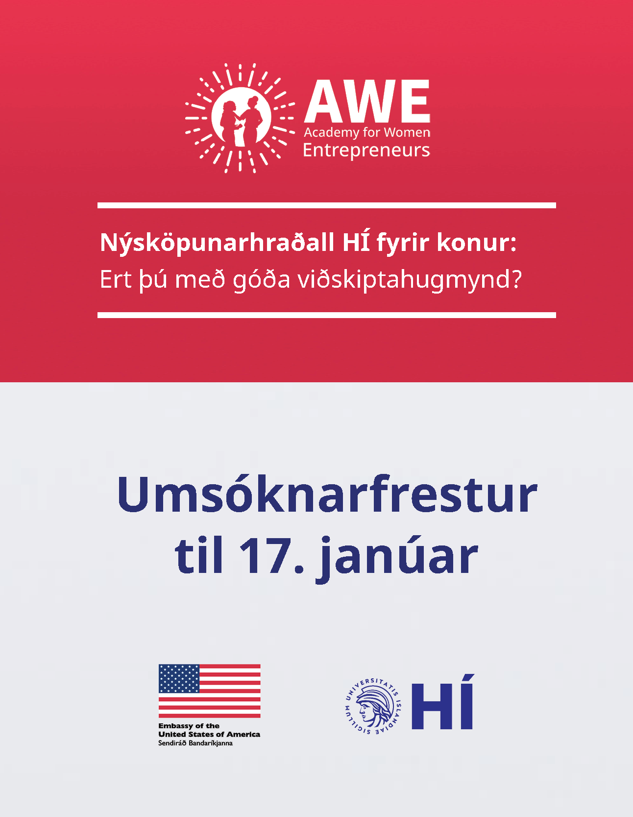 Óskað eftir þátttakendum - AWE nýsköpunarhraðall fyrir konur