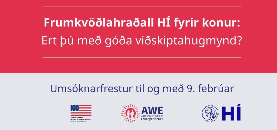 Frumkvöðlahraðallinn HÍ-AWE fyrir konur tekur við umsóknum til 9. febrúar