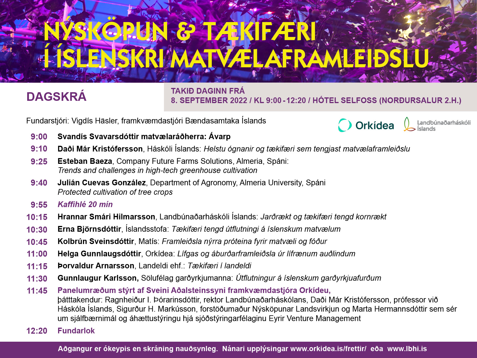 Ráðstefna: Nýsköpun og tækifæri í íslenskri matvælaframleiðslu
