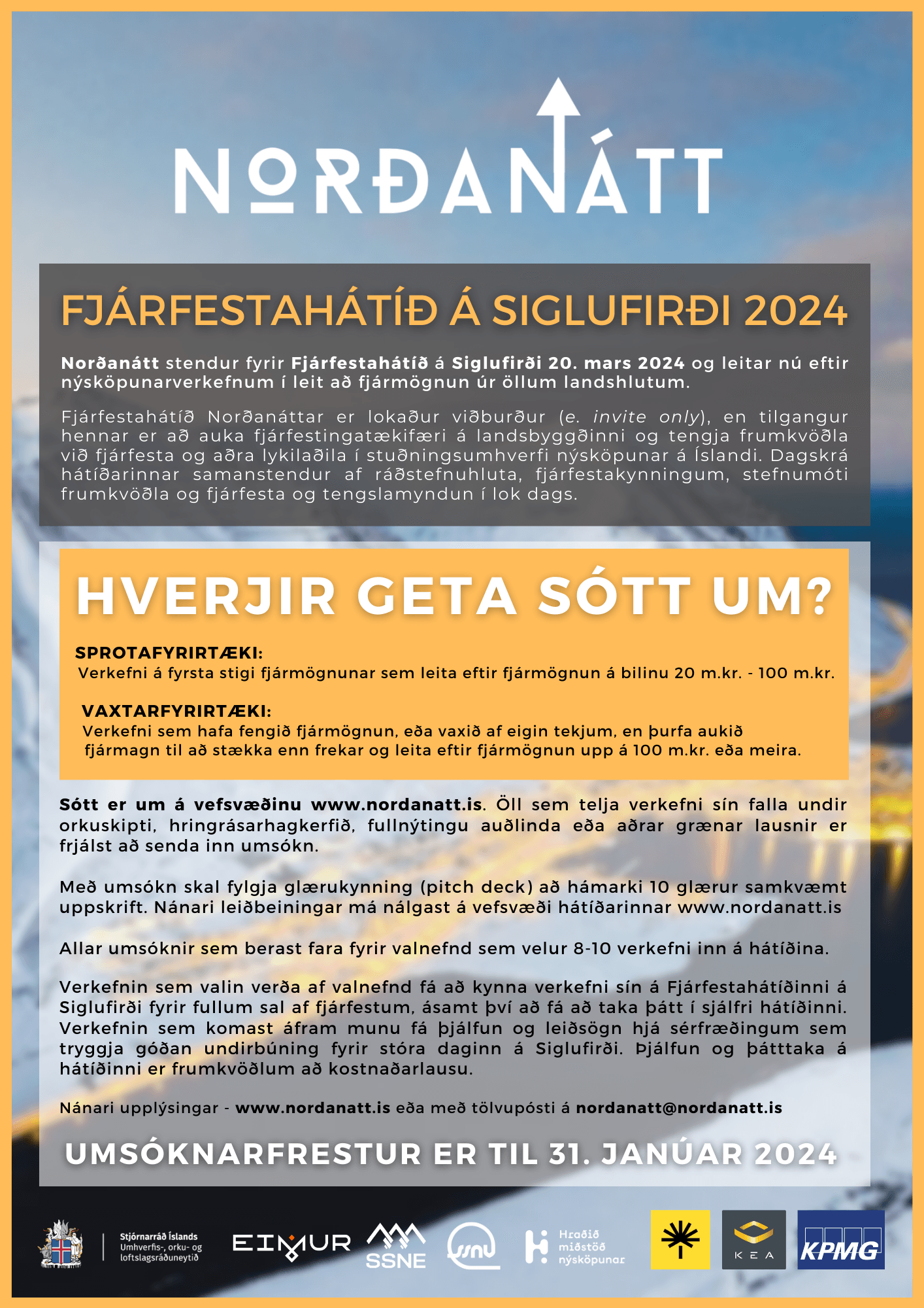 Fjárfestahátíð Norðanáttar 2024 - Opið fyrir umsóknir