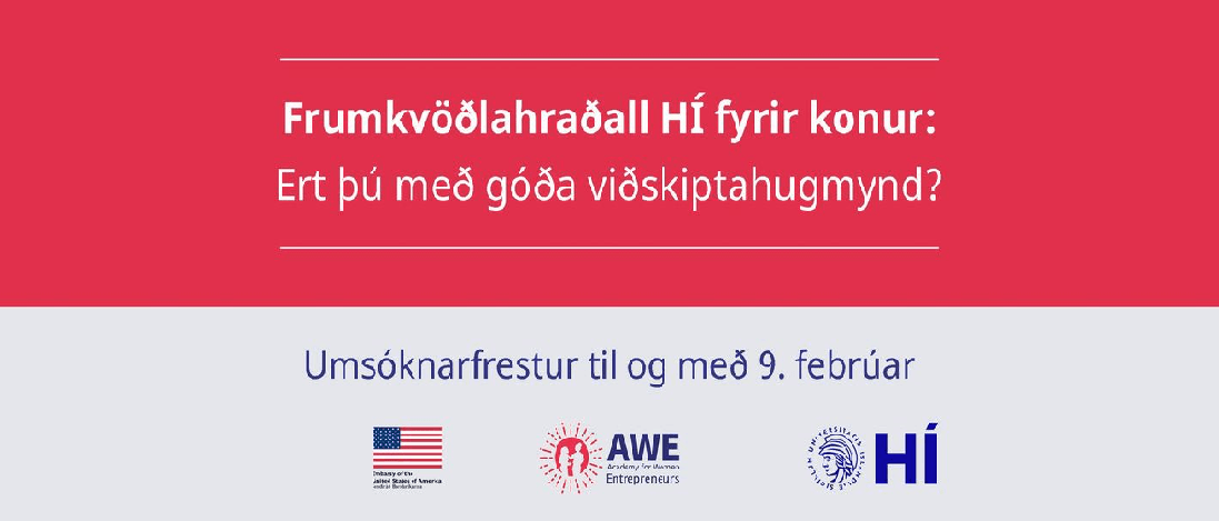 Frumkvöðlahraðallinn HÍ-AWE fyrir konur tekur við umsóknum til 9. febrúar