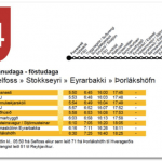 Breytingar á akstri á leiðum á Suðurlandi