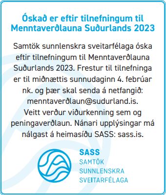 Óskað er eftir tilnefningum til Menntaverðlauna Suðurlands 2023
